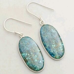 Shattuckite Gemstone Handmade 925 Sterling Silver Handmade Drop Dangle Earrings